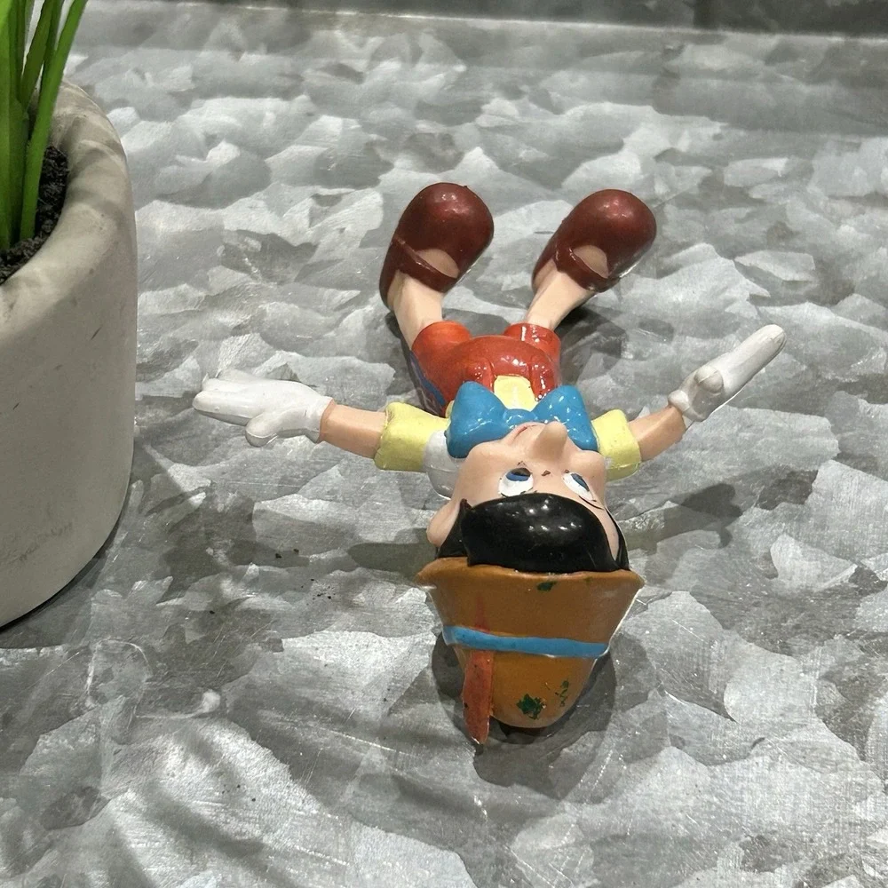 Vintage Disney Pinocchio Rubber Bend Em‎ Toy Figurine 4